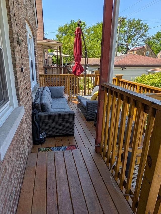 deck with outdoor lounge area