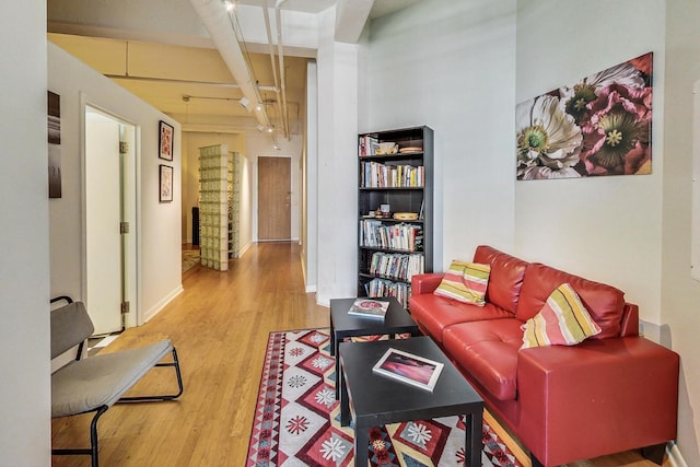 124 W Polk St Unit 603, Chicago, IL 60605 - living room with wood finished floors and beam ceiling