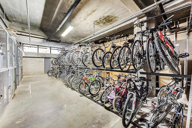 124 W Polk St Unit 603, Chicago, IL 60605 - garage with bike storage and concrete block wall