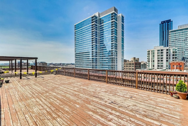 124 W Polk St Unit 603, Chicago, IL 60605 - wooden deck featuring a view of city