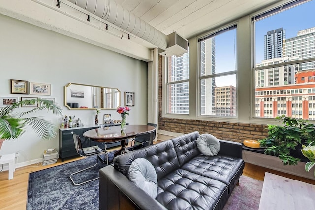 124 W Polk St Unit 603, Chicago, IL 60605 - living area featuring wood finished floors and a view of city