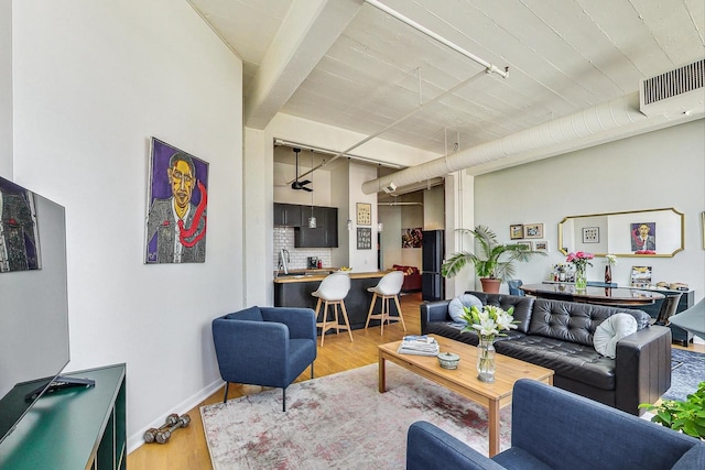 124 W Polk St Unit 603, Chicago, IL 60605 - living room featuring wood finished floors
