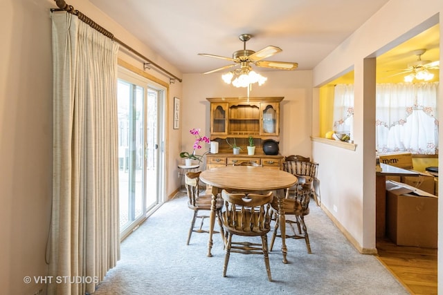 1550 Marshall Dr, Des Plaines, IL 60018 - dining space featuring ceiling fan and light carpet