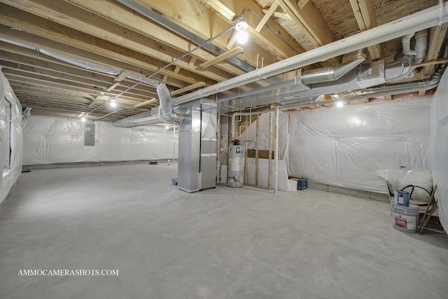 269 S Pointe Ave, South Elgin, IL 60177 - unfinished basement featuring heating unit, electric panel, and water heater
