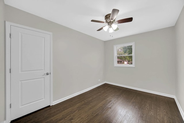17401 Emerson Ave, Hazel Crest, IL 60429 - empty room featuring dark wood-type flooring and a ceiling fan