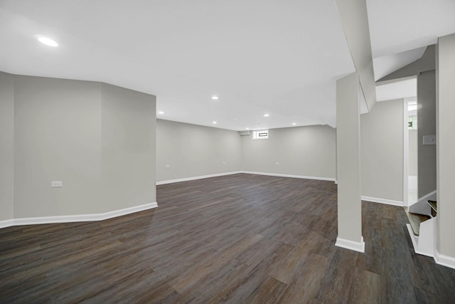 17401 Emerson Ave, Hazel Crest, IL 60429 - below grade area featuring dark wood-style floors and recessed lighting