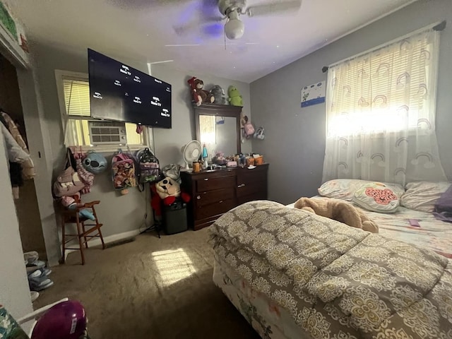 14703 Ellis Ave, Dolton, IL 60419 - carpeted bedroom with multiple windows, ceiling fan, and cooling unit