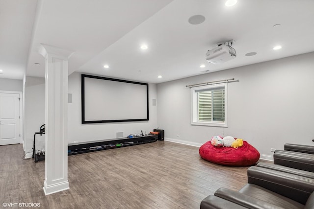 1780 Prairie Ave, Northbrook, IL 60062 - cinema room with wood finished floors and recessed lighting