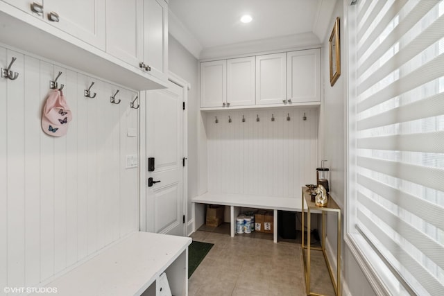 1780 Prairie Ave, Northbrook, IL 60062 - mudroom with light tile patterned flooring and ornamental molding