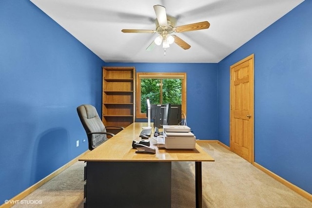 401 Woodside Dr, Wood Dale, IL 60191 - home office featuring carpet and a ceiling fan