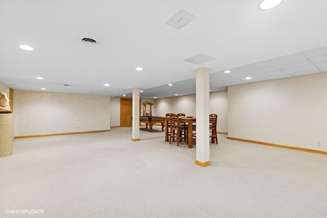 401 Woodside Dr, Wood Dale, IL 60191 - finished below grade area with light carpet and recessed lighting