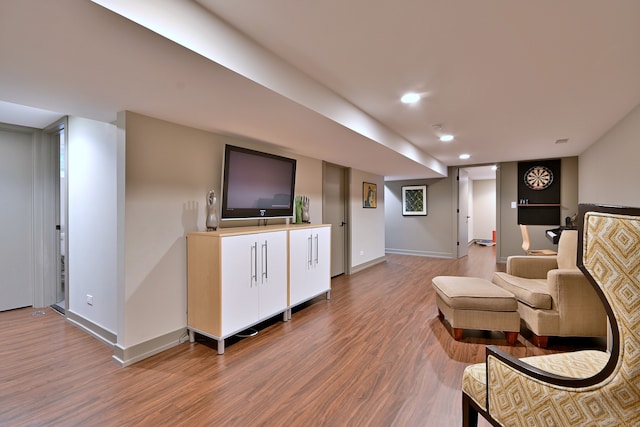 717 S Washington St, Elmhurst, IL 60126 - living room featuring wood finished floors and recessed lighting