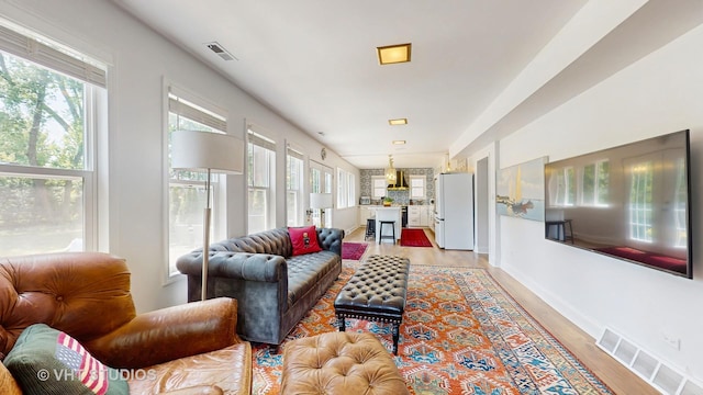 4335 Lee St, Skokie, IL 60076 - living area featuring light wood-style flooring and baseboards