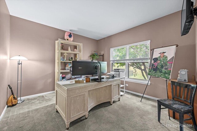 735 Chasewood Dr, South Elgin, IL 60177 - office area featuring baseboards and light carpet