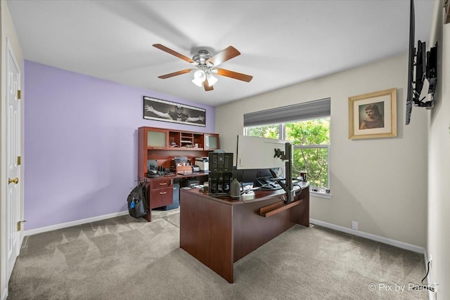 735 Chasewood Dr, South Elgin, IL 60177 - office area featuring a ceiling fan and light colored carpet