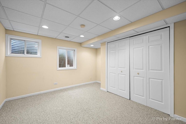 735 Chasewood Dr, South Elgin, IL 60177 - unfurnished bedroom featuring carpet, recessed lighting, a closet, and a paneled ceiling