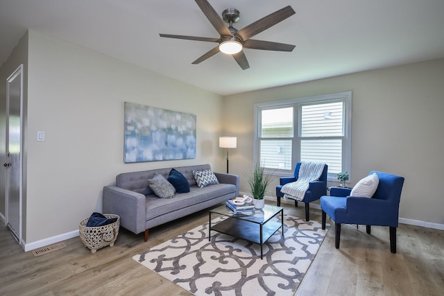 6853 Red Wing Dr, Woodridge, IL 60517 - living area featuring a ceiling fan and wood finished floors