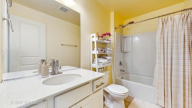 3546 Kemper Dr, Woodridge, IL 60517 - bathroom with shower / bath combination with curtain, vanity, and tile patterned flooring