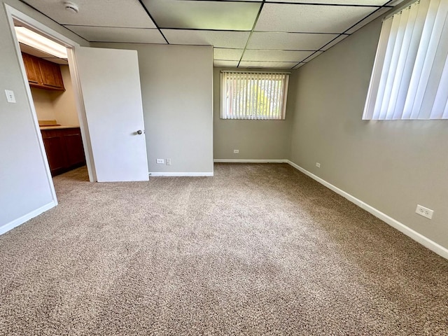 2363 Cove Dr, Hanover Park, IL 60133 - spare room with a drop ceiling and carpet floors