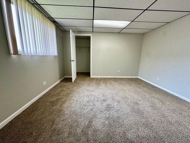 2363 Cove Dr, Hanover Park, IL 60133 - unfurnished bedroom with a drop ceiling, carpet, and a closet