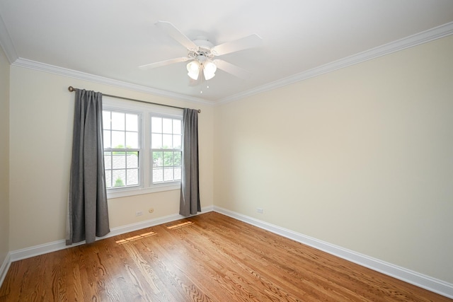 1058 Oakview Dr Unit 1058, Wheaton, IL 60187 - unfurnished room with crown molding, light wood-type flooring, and ceiling fan