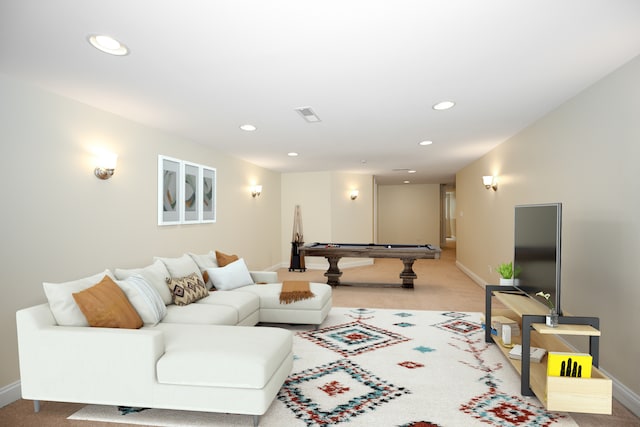 1058 Oakview Dr Unit 1058, Wheaton, IL 60187 - living room with billiards, recessed lighting, and light carpet