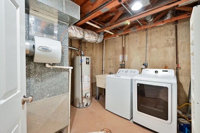 1058 Oakview Dr Unit 1058, Wheaton, IL 60187 - washroom featuring water heater and washing machine and clothes dryer