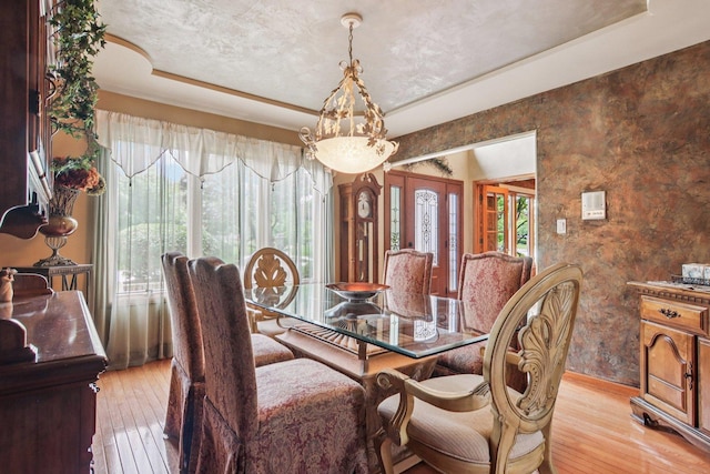 22454 Hinspeter Dr, Frankfort, IL 60423 - dining room featuring a tray ceiling and light wood finished floors