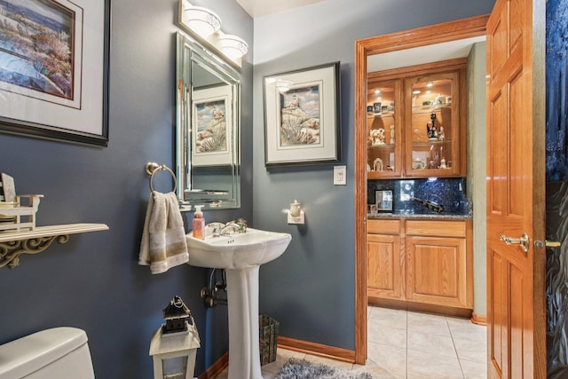22454 Hinspeter Dr, Frankfort, IL 60423 - half bath with toilet and tile patterned flooring