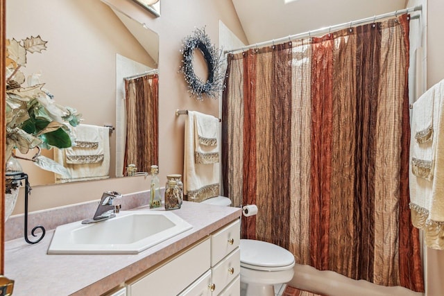 22454 Hinspeter Dr, Frankfort, IL 60423 - bathroom with vanity and lofted ceiling