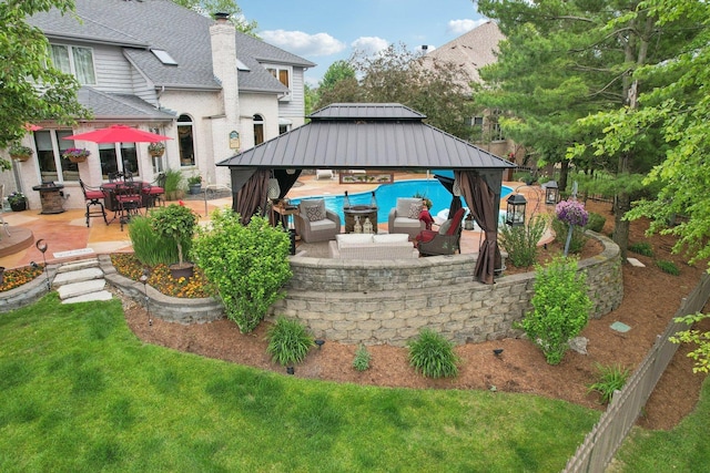 22454 Hinspeter Dr, Frankfort, IL 60423 - view of patio / terrace with a gazebo