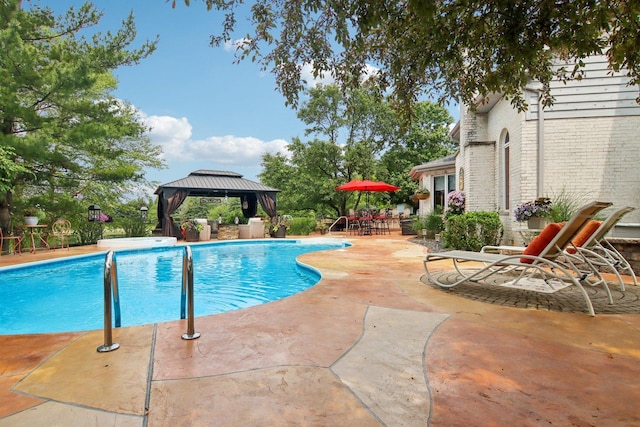 22454 Hinspeter Dr, Frankfort, IL 60423 - swimming pool featuring a gazebo and a patio
