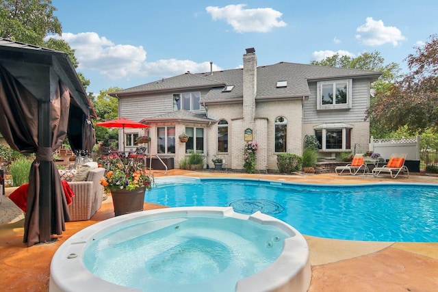 22454 Hinspeter Dr, Frankfort, IL 60423 - view of swimming pool featuring a pool with connected hot tub and a patio