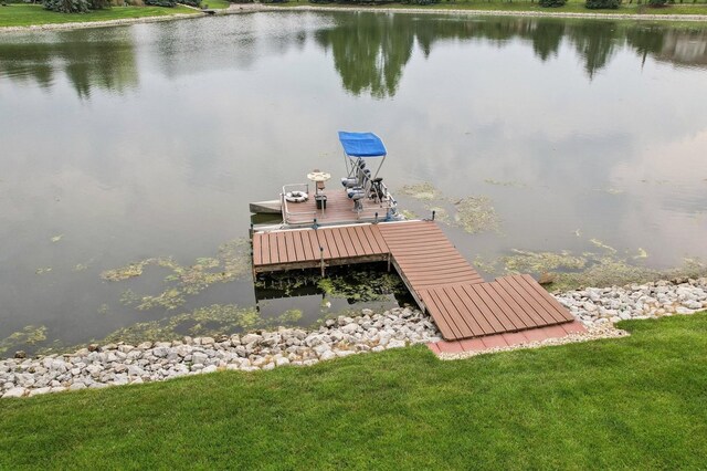 22454 Hinspeter Dr, Frankfort, IL 60423 - dock featuring a water view and a lawn