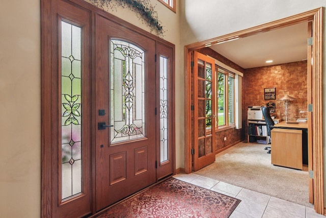 22454 Hinspeter Dr, Frankfort, IL 60423 - foyer with light colored carpet and light tile patterned floors