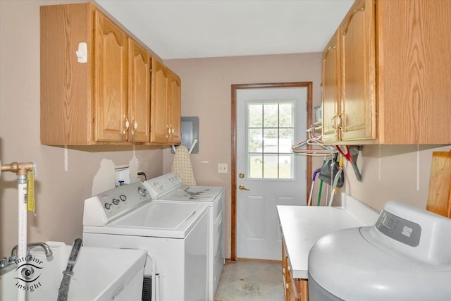 5S558 Tuthill Rd, Naperville, IL 60563 - laundry area featuring independent washer and dryer and cabinet space