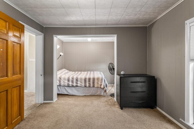 516 E Locust St, Watseka, IL 60970 - bedroom with light carpet and crown molding