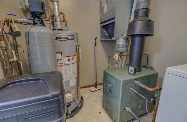 220 N Indiana St, Atwood, IL 61913 - utility room with gas water heater and a heating unit