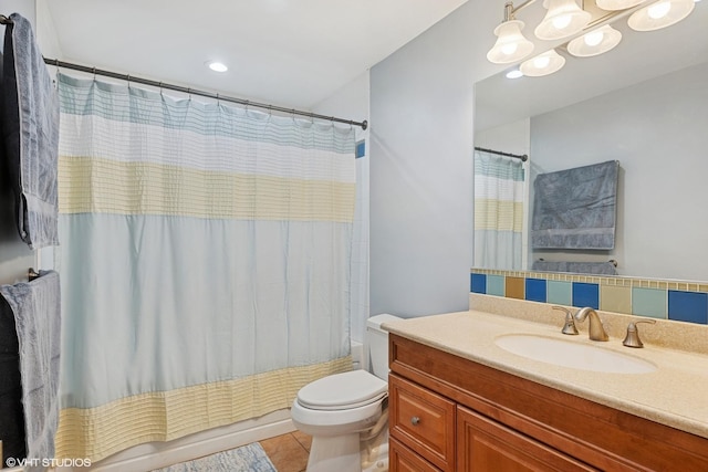 4832 Crest Ct, Waukegan, IL 60087 - full bathroom featuring vanity, tile patterned flooring, and shower / bathtub combination with curtain
