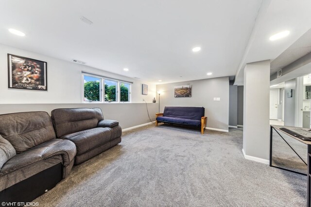7626 Deerfield Ave, Woodridge, IL 60517 - carpeted living room featuring recessed lighting