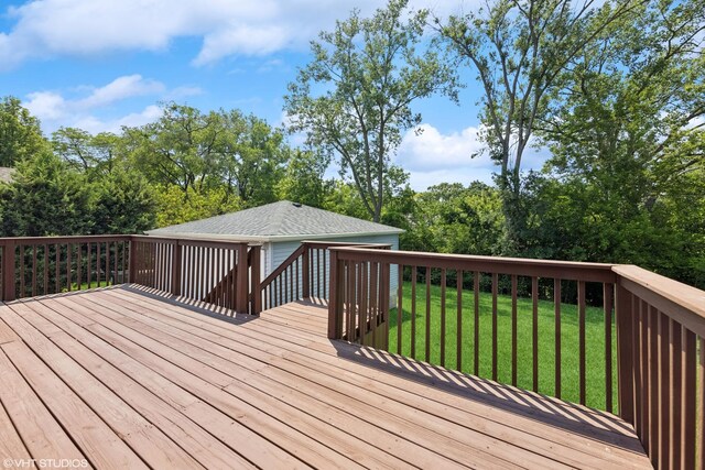 7626 Deerfield Ave, Woodridge, IL 60517 - deck with a yard and view of scattered trees