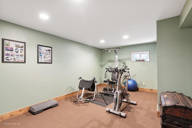 2024 Taller Rd, Morris, IL 60450 - workout area with recessed lighting and carpet flooring