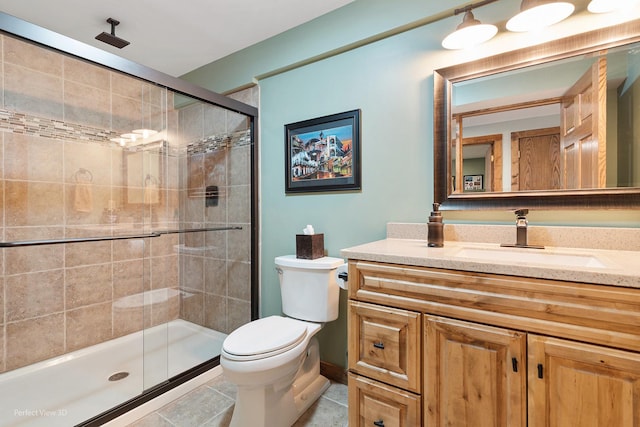 2024 Taller Rd, Morris, IL 60450 - bathroom with vanity, a shower stall, and tile patterned flooring