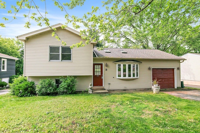 3 Clark Ave, Lake In The Hills, IL 60156 - split level home featuring entry steps, a garage, driveway, and a front lawn