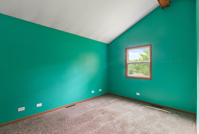 3 Clark Ave, Lake In The Hills, IL 60156 - spare room with lofted ceiling and carpet floors