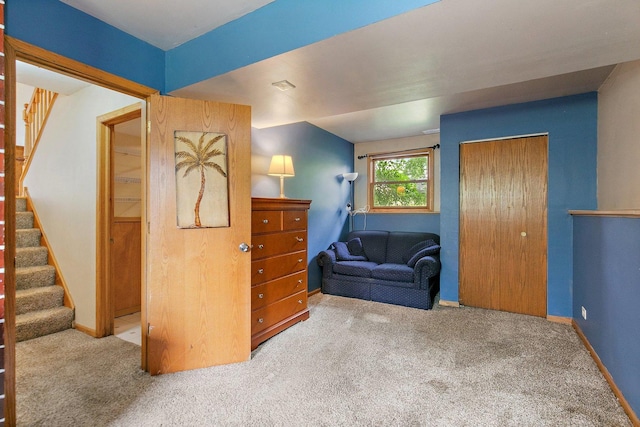 3 Clark Ave, Lake In The Hills, IL 60156 - sitting room featuring stairway and carpet floors