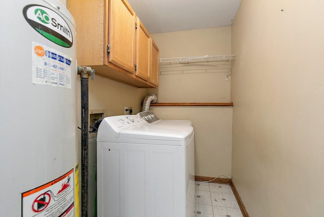3 Clark Ave, Lake In The Hills, IL 60156 - washroom with water heater, cabinet space, and washer and dryer