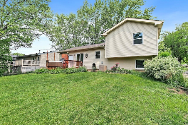 3 Clark Ave, Lake In The Hills, IL 60156 - rear view of house featuring a deck and a yard