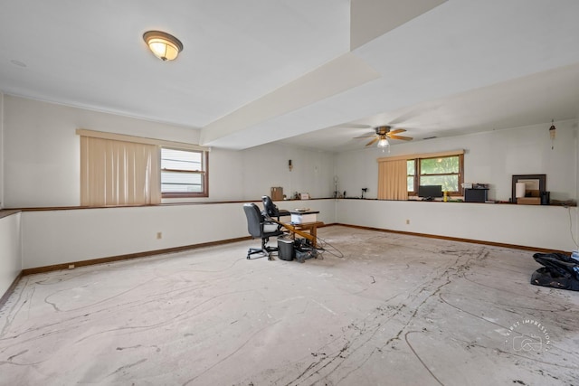 1340 Ironwood Ct, Aurora, IL 60506 - miscellaneous room featuring baseboards and ceiling fan