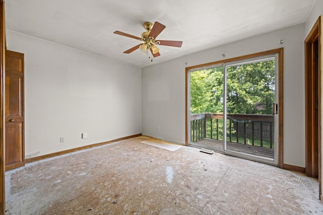 1340 Ironwood Ct, Aurora, IL 60506 - empty room featuring baseboards and a ceiling fan